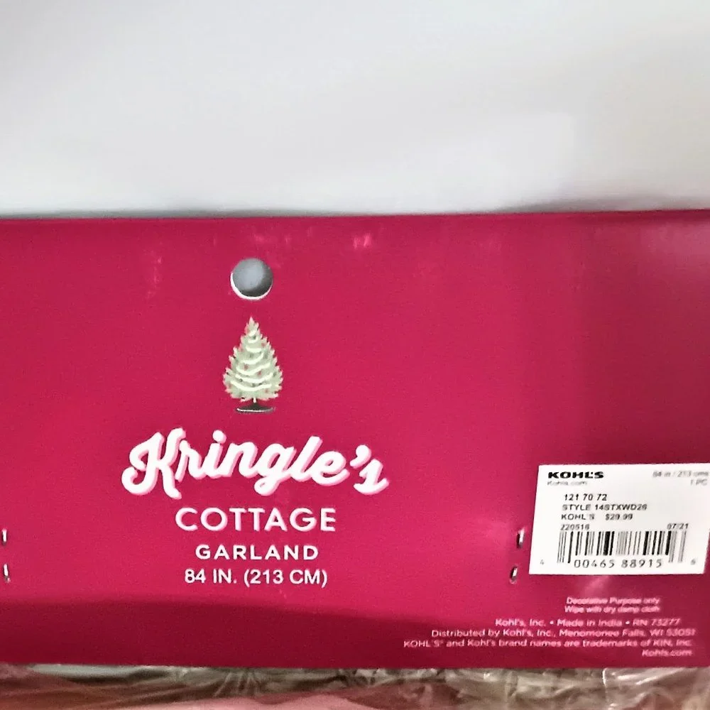 St. Nicholas Square® Kringle's Cottage Jingle Bell Tassel Garland/84 inches